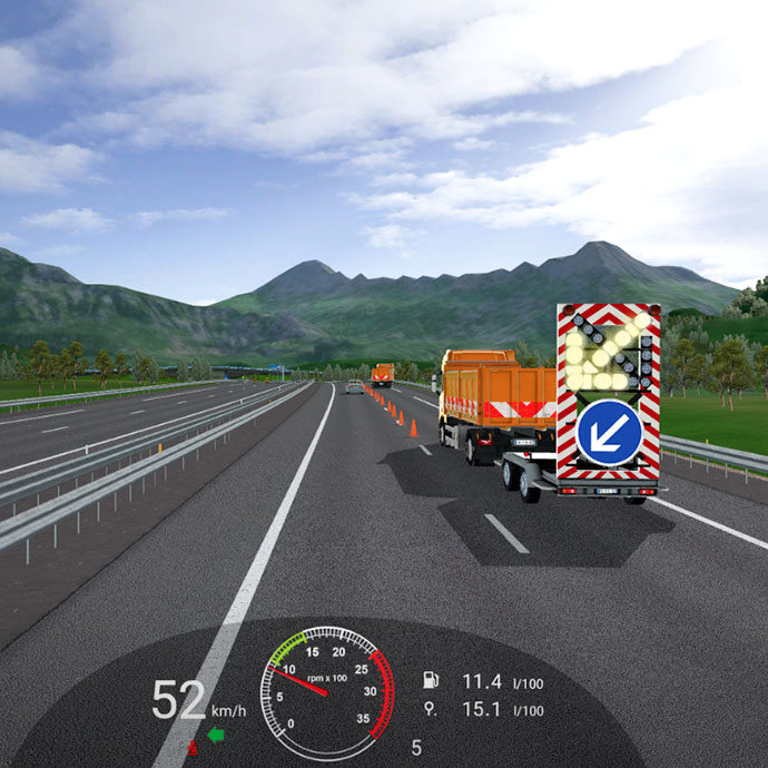 environnement visuel simulateur de conduite poids lourds