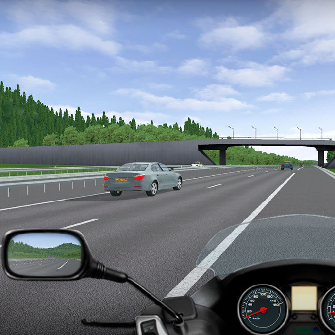 Environnement visuel et sonore simulateur de conduite deux-roues simuscoot