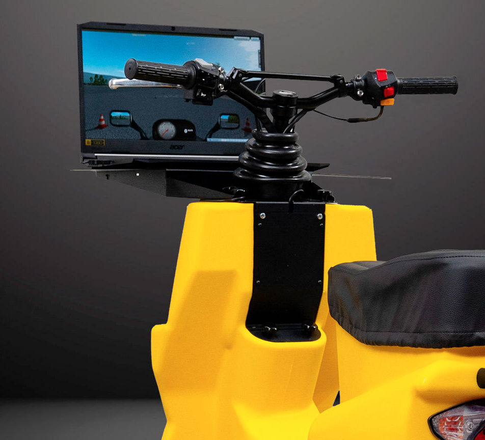 simulateur de conduite deux roues motorisées 50cm3, scooter, mobylettes